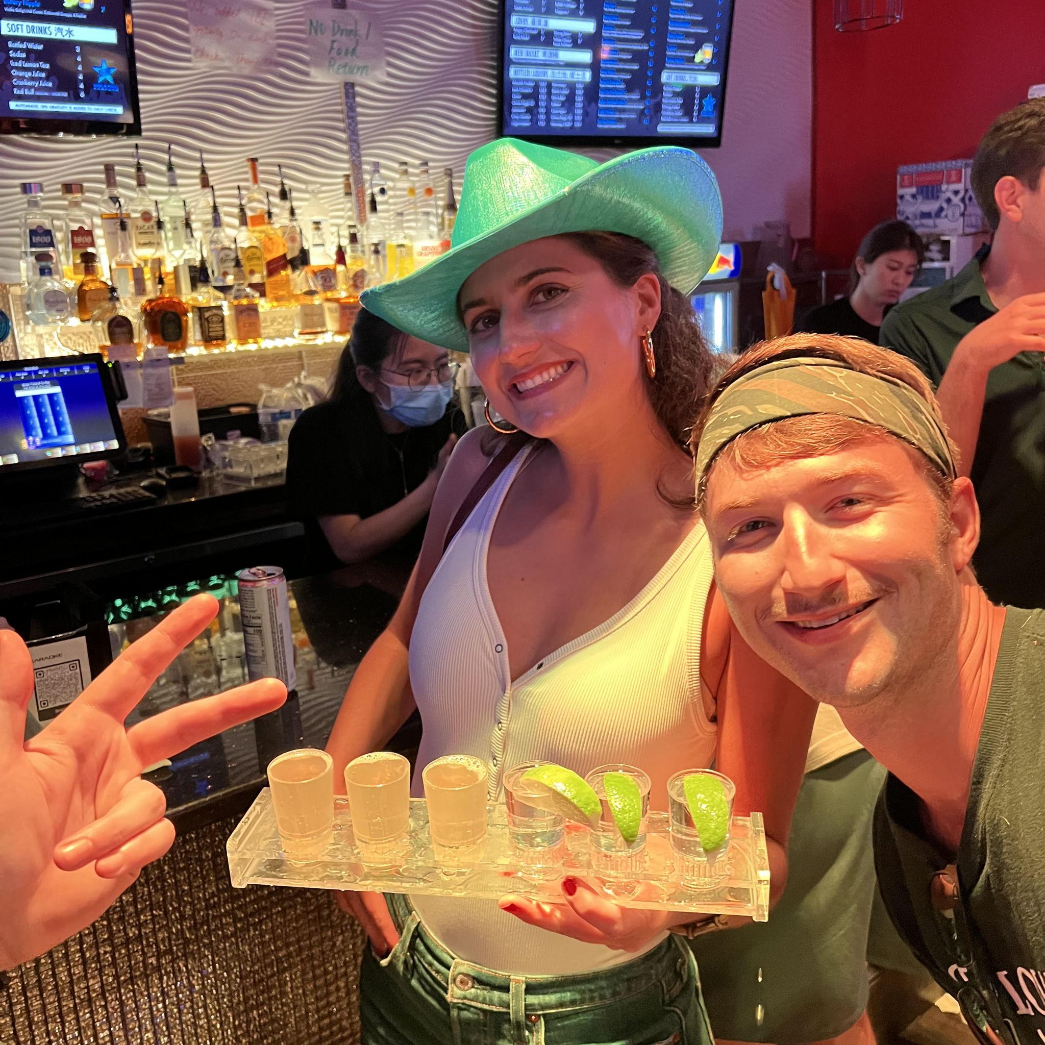 The karaoke bar referenced in 'Our Story' - and technically our first picture together!