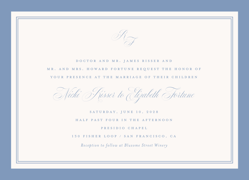 Topaz Landscape | Denim Blue | Zola Wedding Invitations