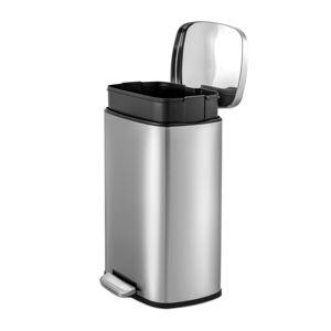 Qualiazero 13.2 Gallon (50L) Stainless Steel Rectangular Step-On Trash Can
