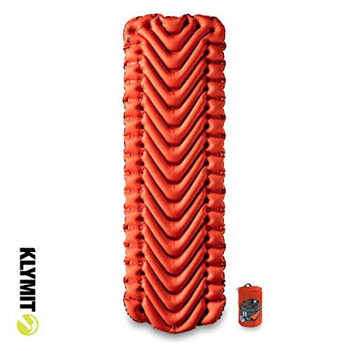 KLYMIT INSULATED STATIC V Sleeping Pad, Lightweight, Outdoor Sleep Comfort for Backpacking, Best Gear for Cold Weather Camping, and Hiking, Inflatable Camping Mattress