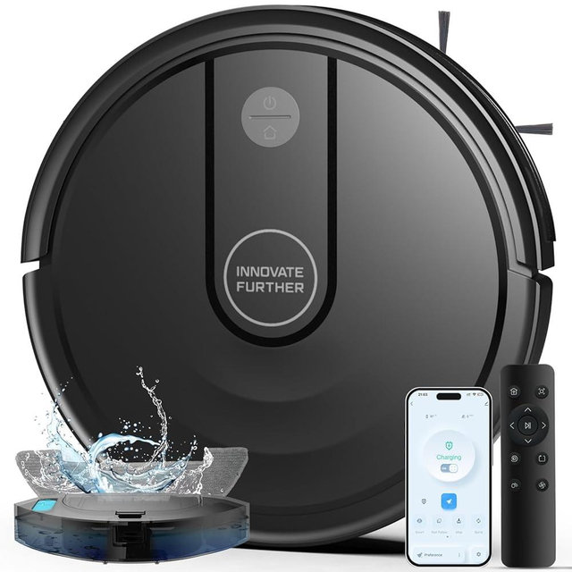 Robot Vacuum and Mop Combo, 3-in-1 Robot Vacuum Cleaner with 5000Pa, Smart Navigation Robotic Vacuums with Multi-Surface Cleaning, 2.87" Super Slim, Wi-Fi/App/Alexa, for Pet Hair Hard Floors Carpet