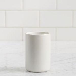 Mason Glazed Stoneware Toothbrush Holder, Ivory
