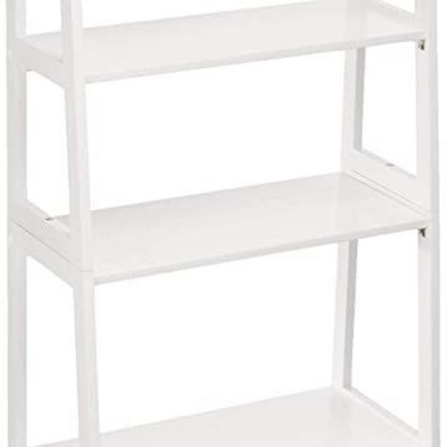 Amazon Basics Classic 5-Tier Open Bookcase with Solid Rubber Wood - White
