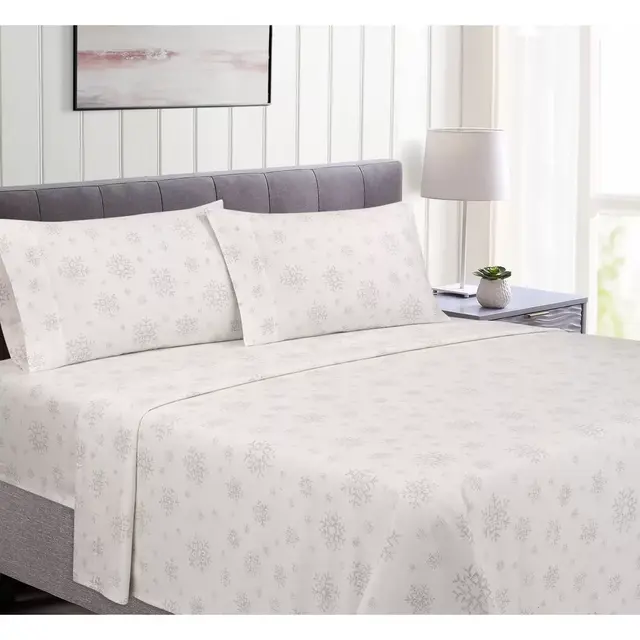 Bee & Willow™ Cotton Flannel King Sheet Set in Snowflake
