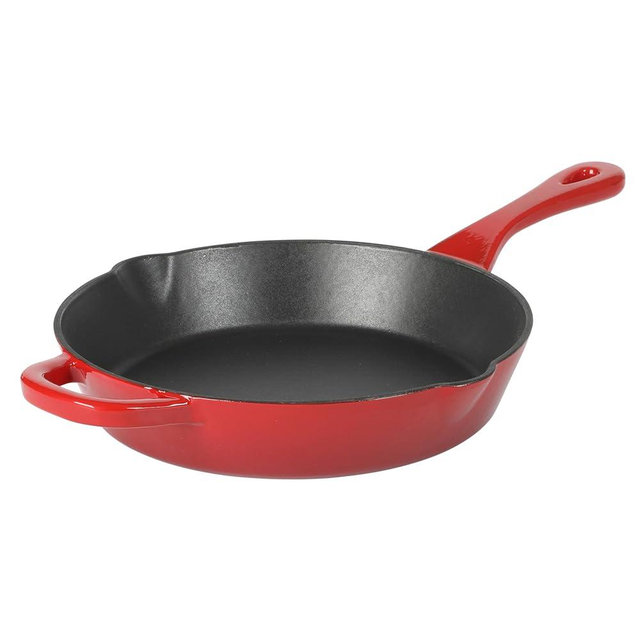 Crock-Pot 10 Inch European Enameled Cast Iron Skillet - Gradient Red