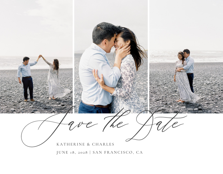 Violin Photo | White | Zola Save The Dates