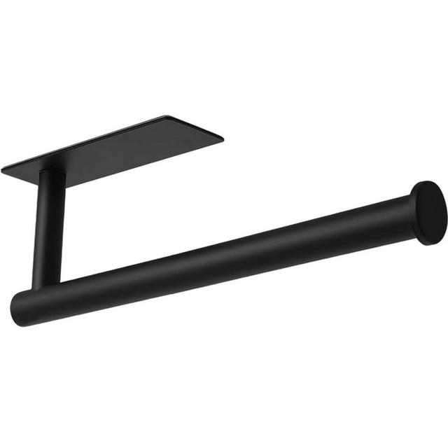 theaoo Paper Towel Holder - Under Cabinet Paper Towel Holder for Kitchen, Adhesive Paper Towel Roll Rack for Bathroom Towel, Wall Mounted Matte Black Paper Towel Rack, SUS304 Stainless Steel