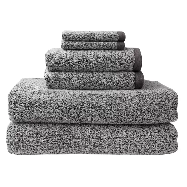 Essential Diamond 6-Piece Bath Sheet Set in Grey