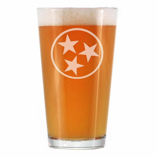 Tennessee Flag Pint Glass for Beer - State Themed Drinking Decor and Gifts for Tennessean Women & Men - 16 Oz Glasses