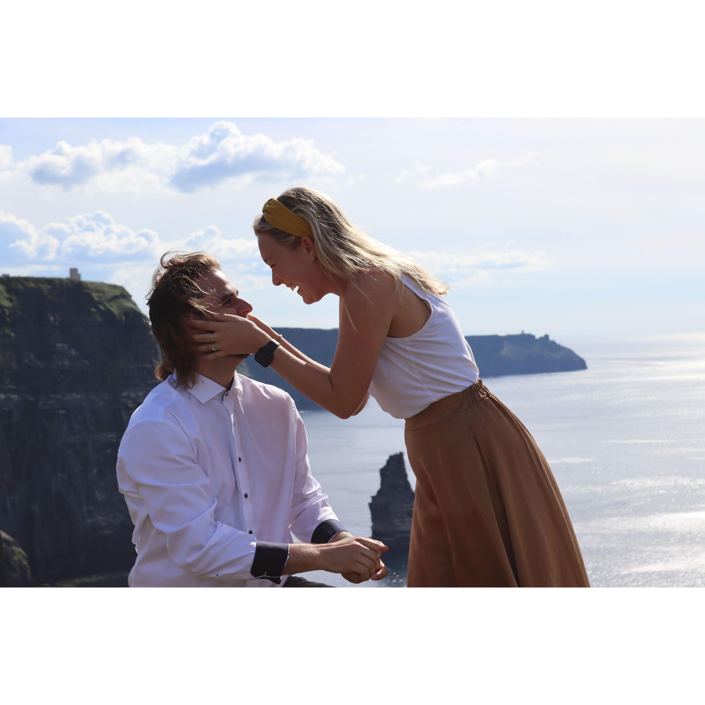 Cliffs of Moher, after Hannah said "yes!"