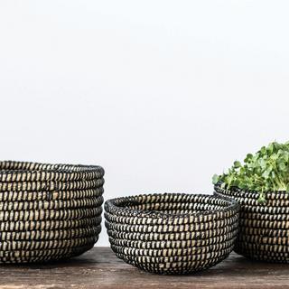 Handwoven 3-Piece Grass Basket Set