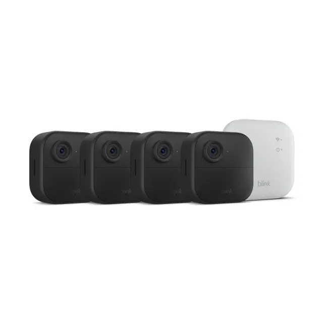 Blink Outdoor 4 XR Wireless Security Camera with Extended Range, Go up to 400 Feet from Your Home, Sync Module XR Included - 4 Camera System