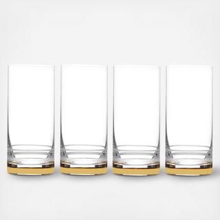 Lux Gold Highball Glass, Set of 4