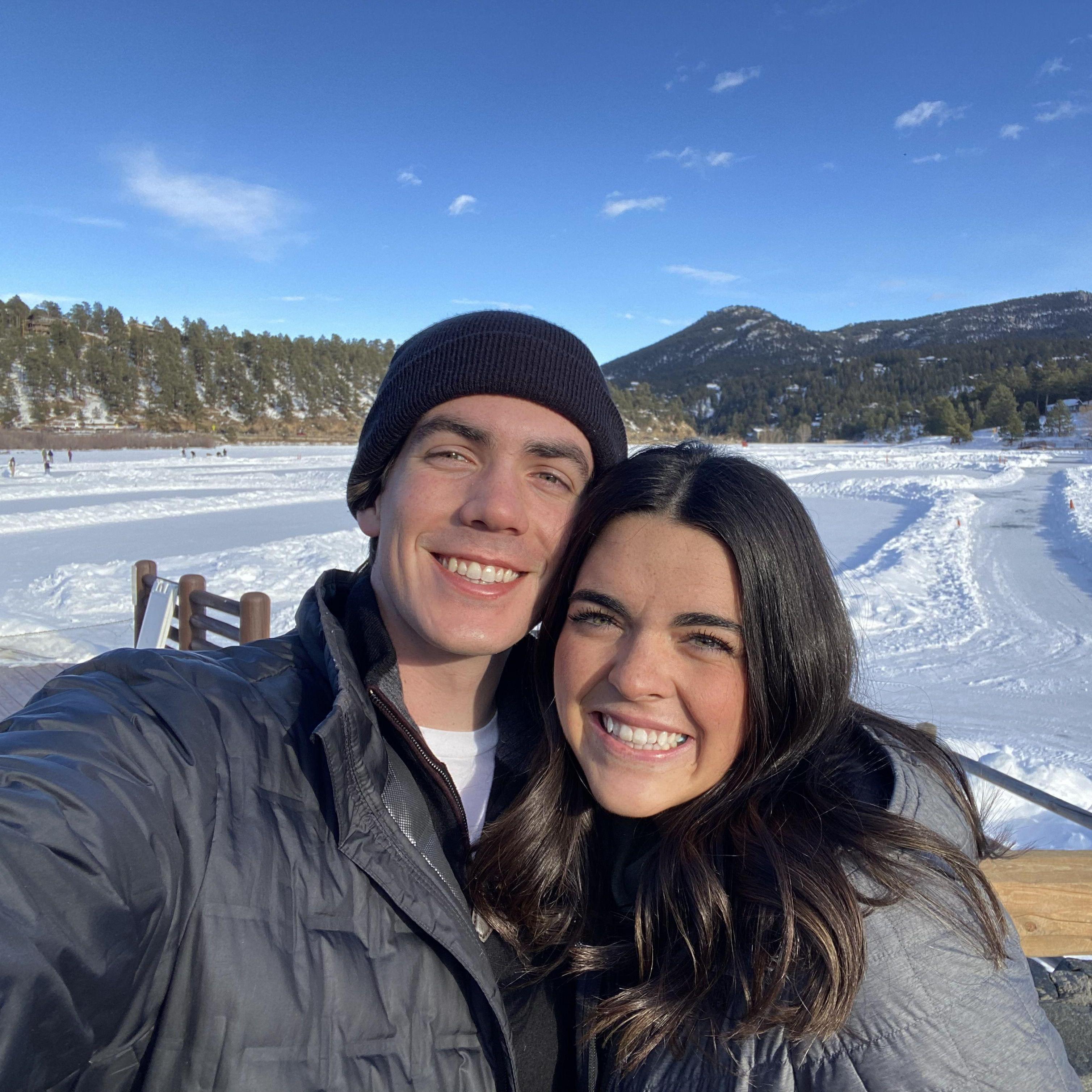 Alec's first hometown visit to Colorado: we went ice skating in Evergreen.. just over a year before Alec would propose in the same place.