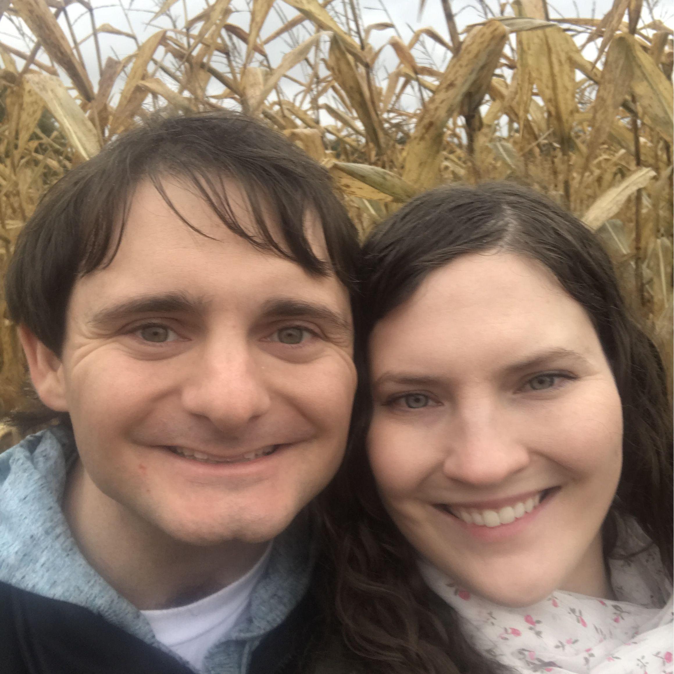 Walking through a corn maze in Northville, Michigan October 2018