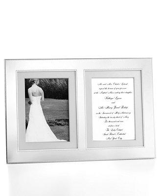 Picture Frame, Silver Bead Double Invitation Frame