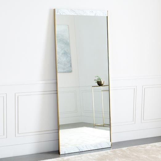 Marble + Brass Floor Mirror