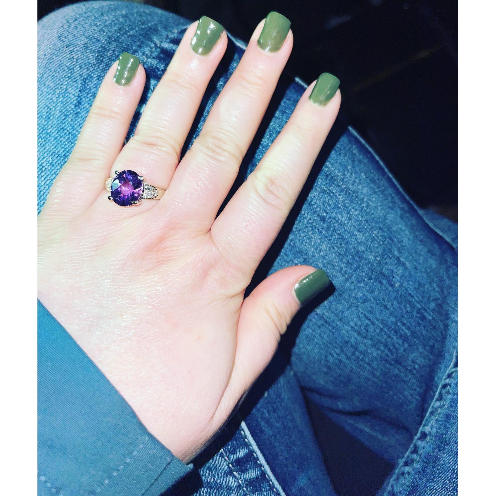 My engagement ring means more to me than just a ring. The stone is Clayton’s birthstone.
