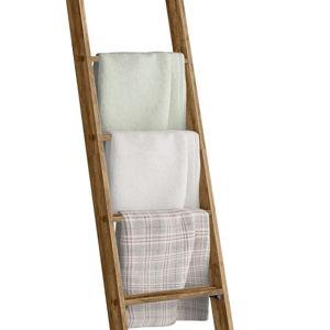 VASAGLE Blanket Ladder Decorative Farmhouse for The Living Room, 5-Tier Ladder Shelf, Ladder Rack for Storage and Decor, Honey Brown ULLS018K41