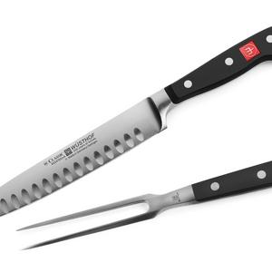 Wusthof Classic Carving Set with Hollow Edge Carving Knife  Fork
