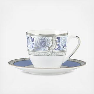 Sapphire Plume Demi Cup & Saucer