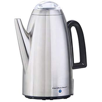 Hamilton Beach 12 Cup Electric Percolator Coffee Maker with Cool Touch Handle, Stainless Steel (40614R)