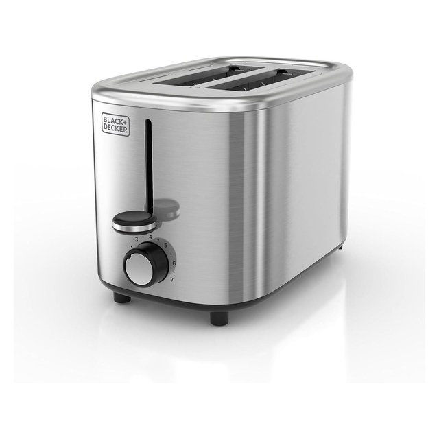 BLACK+DECKER 2-Slice Toaster with 7 Toast Shade Settings, Extra-Wide Slots for Bagels, Stainless Steel Exterior Finish