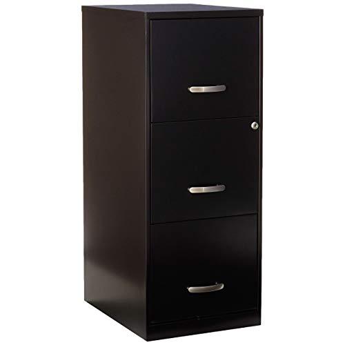 Lorell SOHO 18"D 3-Drawer Letter-Size Vertical File Cabinet, Black