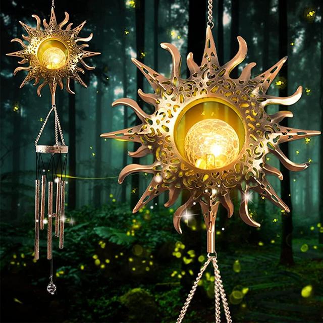 Greenke Gifts for Mom Grandma Friends, Mother's Day Birthday Gift Solar Wind Chime for Outside, Hanging Large Waterproof Windchimes Outdoor for Home Yard Patio Garden Decoration