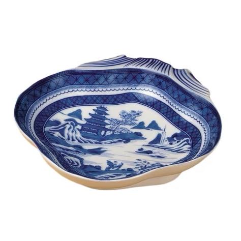 BLUE CANTON SHELL DISH