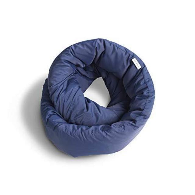 Huzi Infinity Pillow - Versatile Soft Neck Support Scarf Travel Pillow for Sleep in Flight, Airplane (Navy)