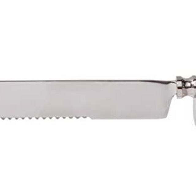 Bread Challah Knife and Stand Hammered Metal Handle with Colored Rings by Yair Emanuel (Multi Color Rings)