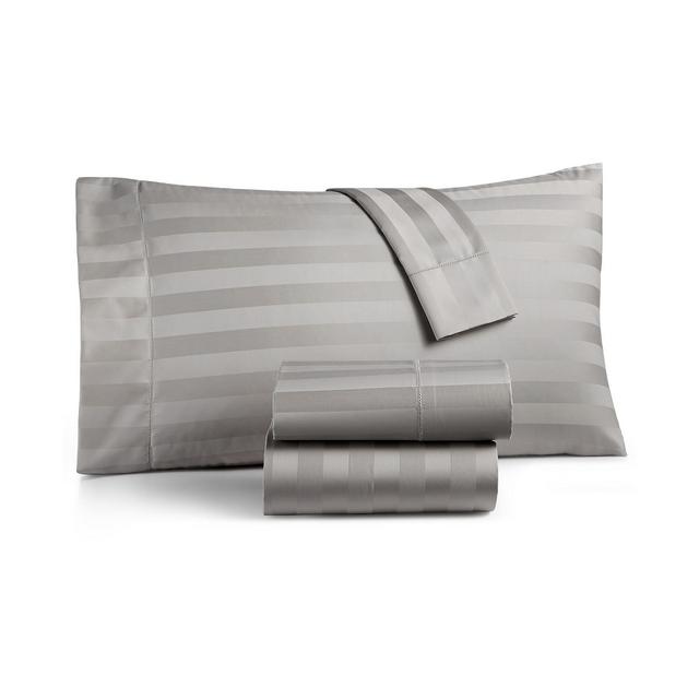 Charter Club Damask 1.5" Stripe 100% Supima Cotton 550 Thread Count 5 Pc. Sheet Set, Split King, Created for Macy's