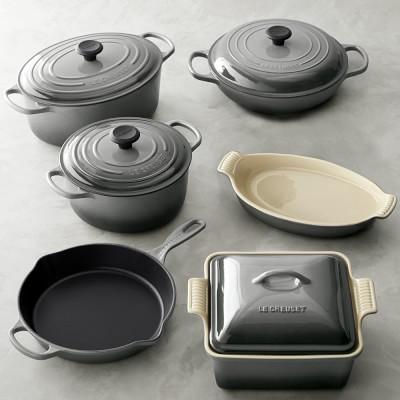Le Creuset Cast-Iron and Stoneware 10-Piece Set, French Grey