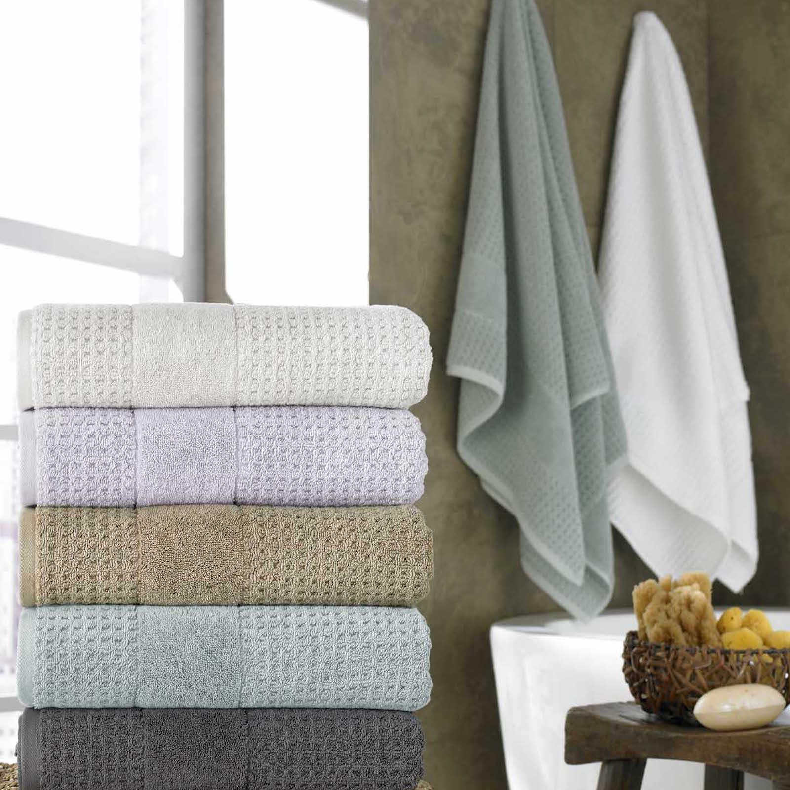 Hammam Linen Bath Towels 4 Piece Set Cool Grey Soft Fluffy