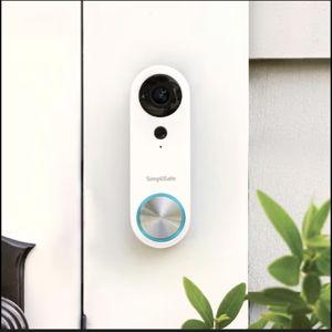 SimpliSafe Wired Wi-Fi Compatible Smart Compatible Video Doorbell in White