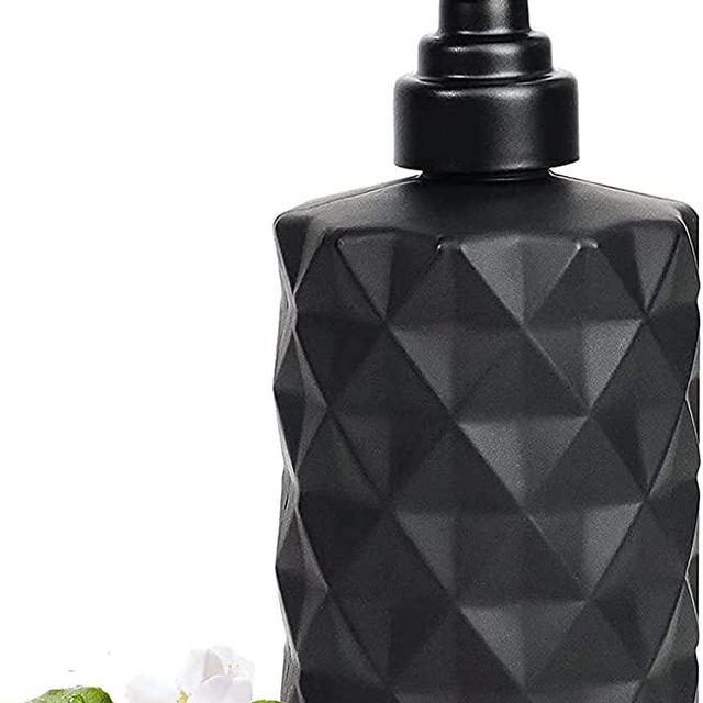 Kitchen Bathroom Dish Soap Dispenser, 12 Oz Glass Refillable Liquid Hand Soap Dispenser with Plastic Pump, Lotion Soap Dispenser Bottle, for Hand Soap, Soap, Lotion