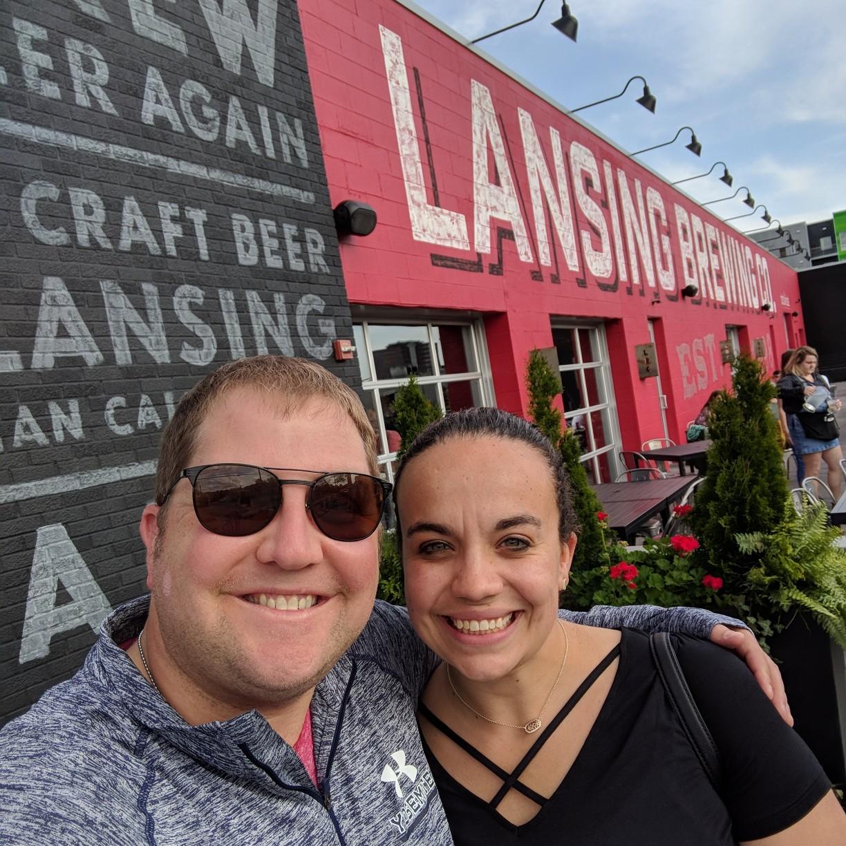 One of our many brewery pictures we have taken over the past year. Lansing Brewing Co. was the location of our first date.