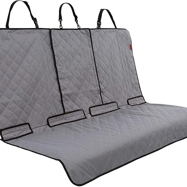 Lusso Gear Dog Car Seat Cover for Back Seat, Protects from Scratches, Scuffs, Shedding, Mud, & More, 100% Waterproof, Non-Slip Cover Stays Securely in Place, Fits Your Car, Truck, & SUV (Gray)