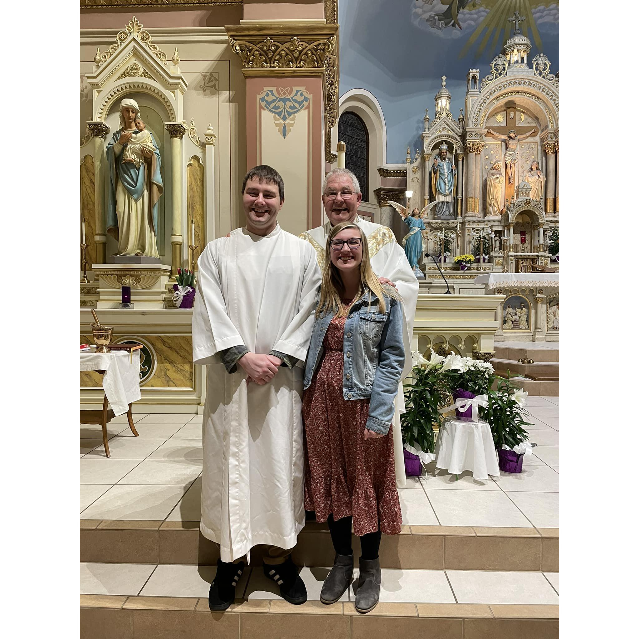 Chance's baptism at the Catholic church, what a special day