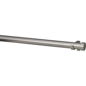 Matte Nickel 1.25"dia.x120"–170" Curtain Rod Set