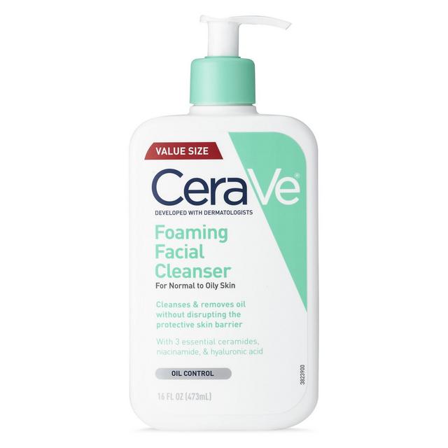 CeraVe Foaming Face Wash, Facial Cleanser for Normal to Oily Skin with Essential Ceramides - 16 fl oz​​