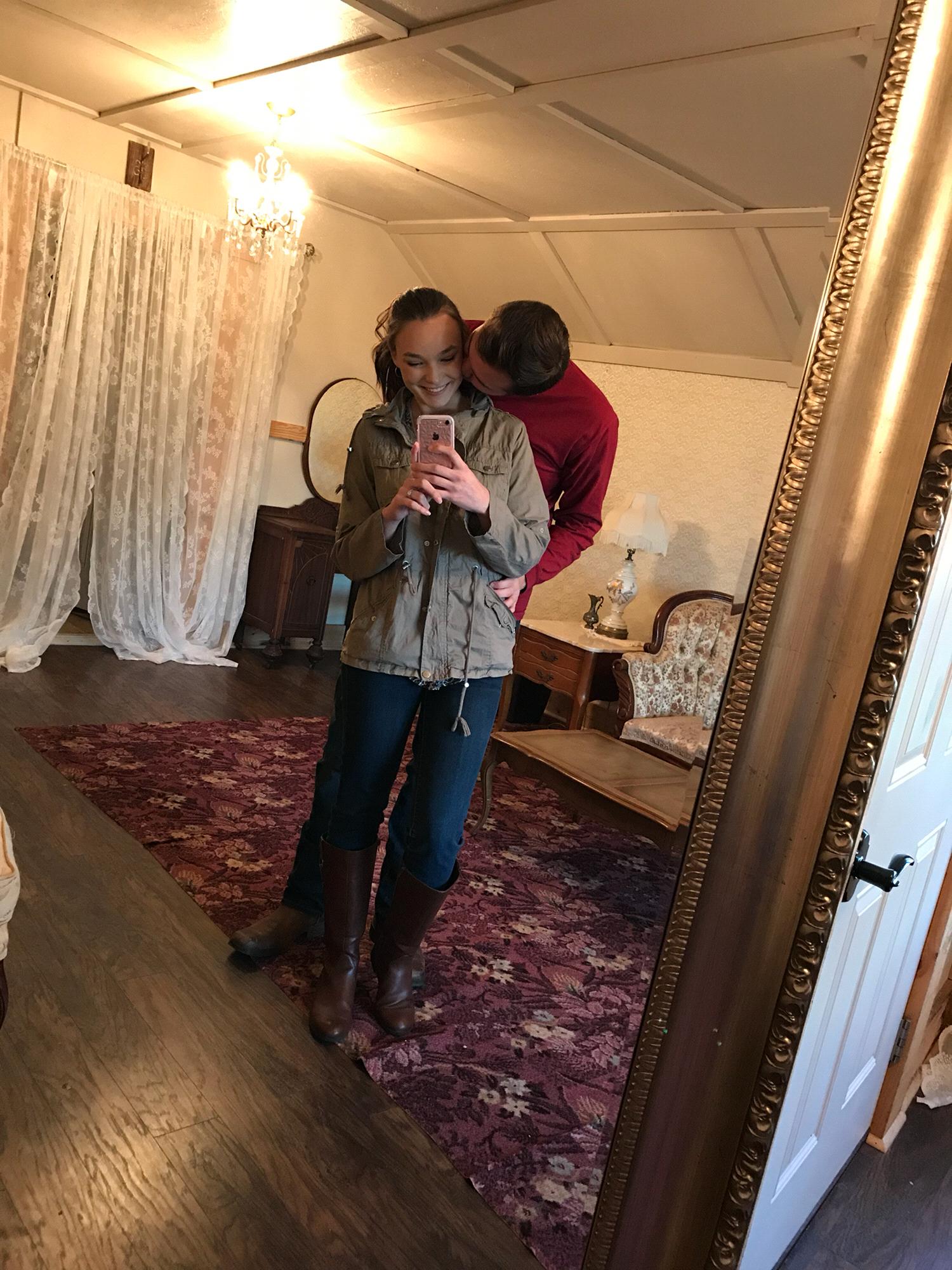Looking at their wedding venue!
