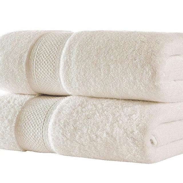 BAGNO MILANO Turkish Towels Luxury Hotel-Spa Towel Set, Non-GMO 100% Turkish Cotton | Ultra Soft Plush Absorbent Towels (Cream, 2 Pcs Bath Towel Set)