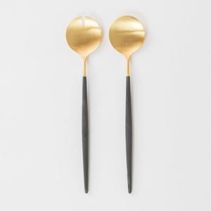 SALAD SERVERS | GOA BRUSHED GOLD & BLACK