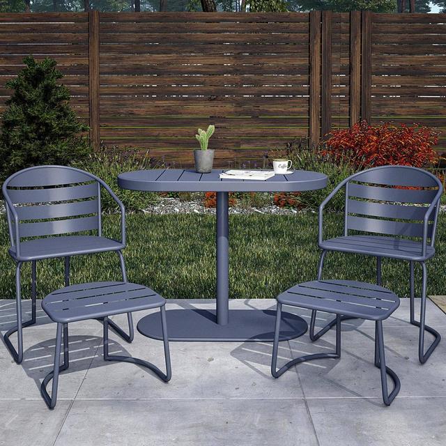 5pc Steel Patio Bistro Set Gray - Room & Joy