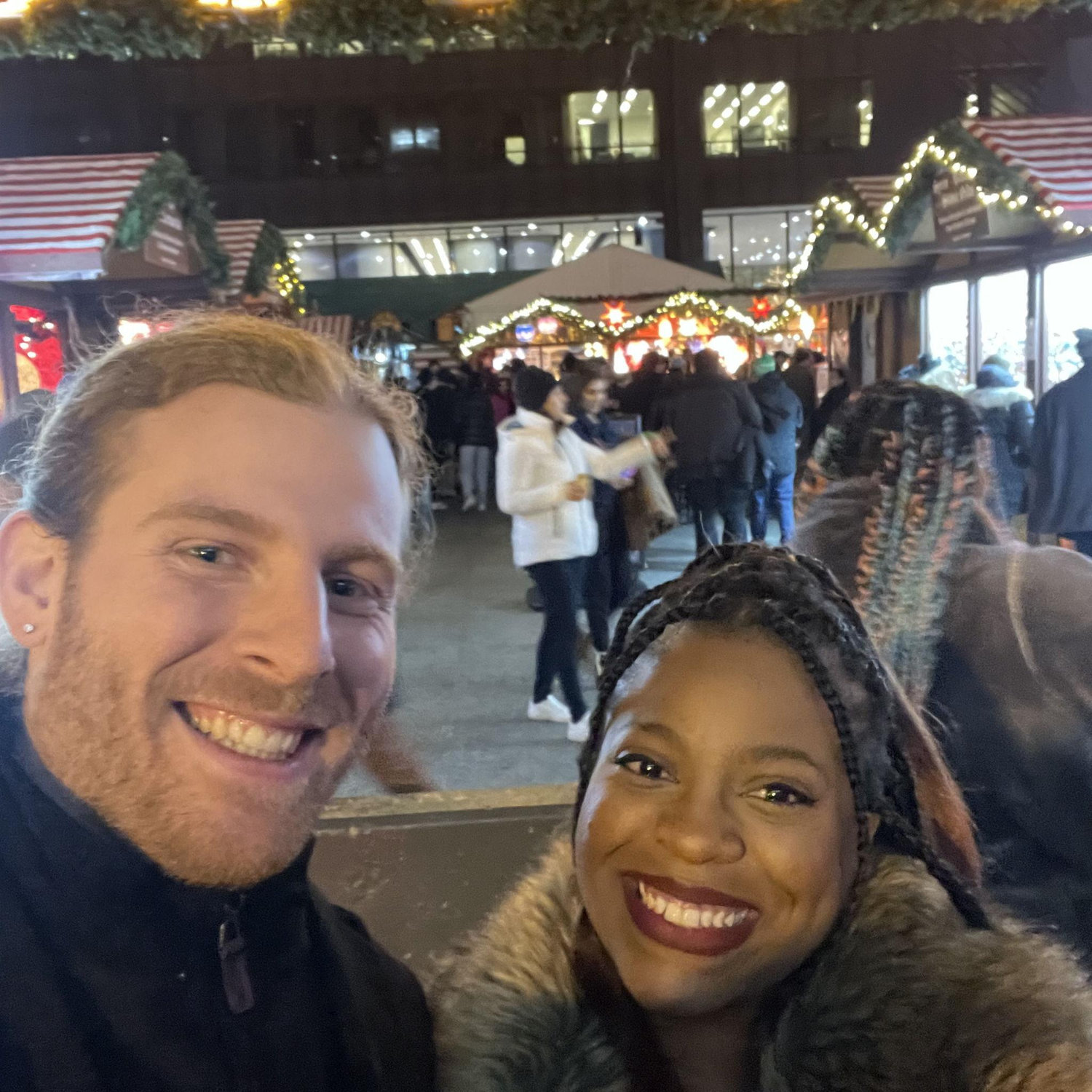 Enjoying the Christkindlemarkt in downtown Chicago