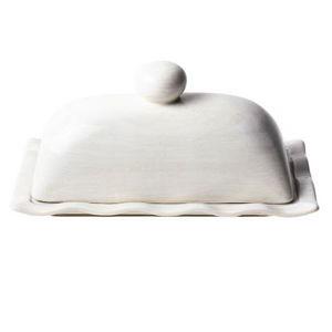 Coton Colors Signature White Ruffle Domed Butter Dish | Dillard's