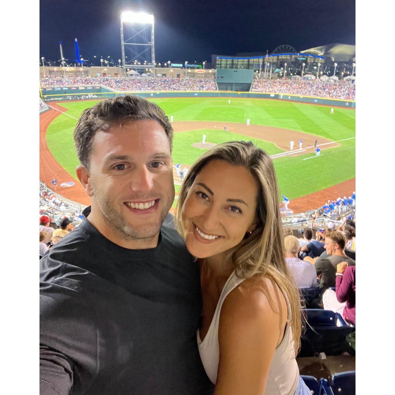 Watching baseball at the CWS in Omaha.