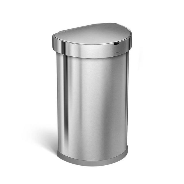 Semi-round sensor trash can